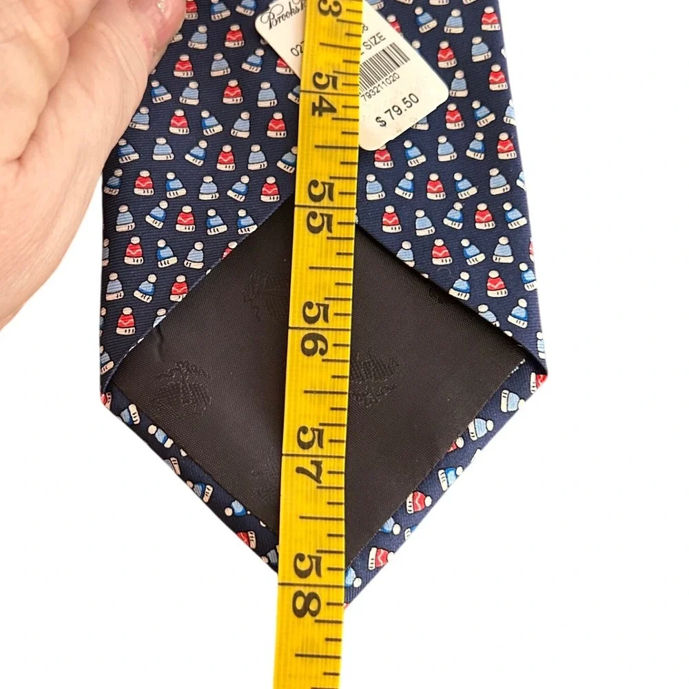 New W/Tags Brooks Brothers Men's Novelty Necktie Silk Winter Holiday $79.50 MSRP